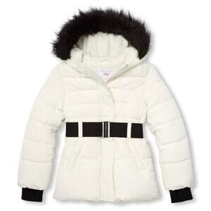 Children's place white puffer winter jacket Sz XL 14 Christmas wear gifts